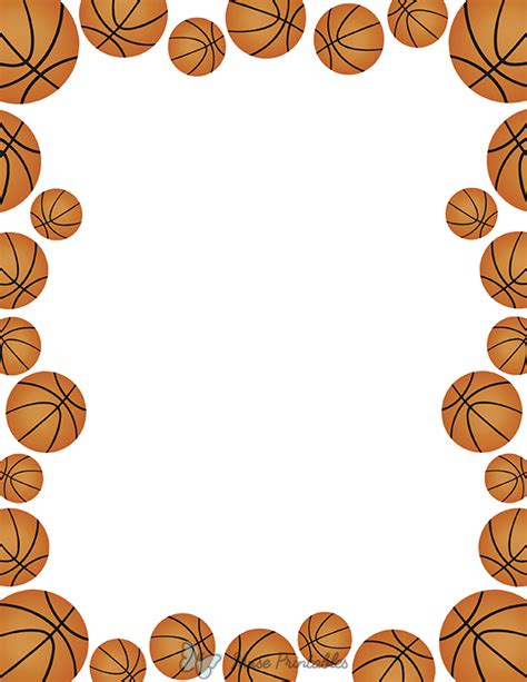 Printable Basketball Page Border