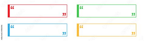 Quote frame in red, blue, yellow and green. Blank square text box on ...