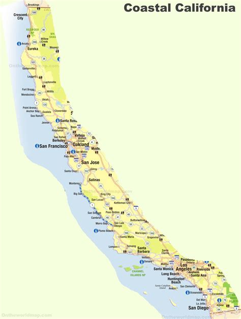 Map California Beaches – Topographic Map of Usa with States