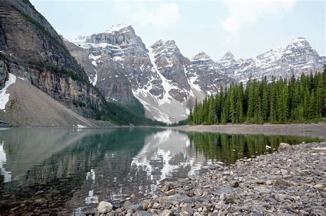 Snow Reflection in Moraine Lake Photograph by Judy Tomlinson - Fine Art ...