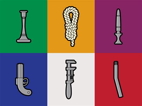 Clue Murder Weapons by Chris Rooney on Dribbble