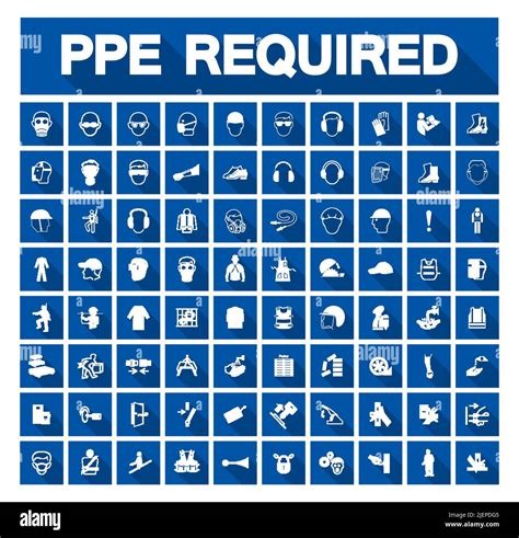 Required Personal Protective Equipment (PPE) Symbol,Safety Icon Stock ...