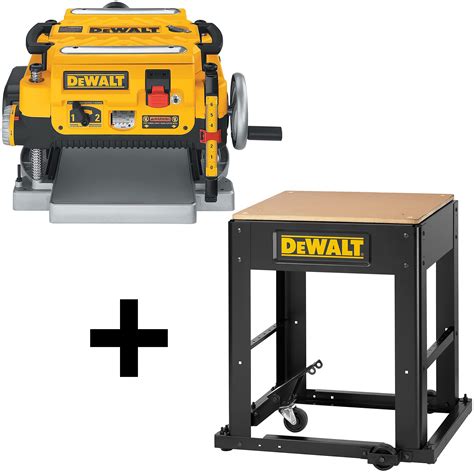 DEWALT DW735S 13″ Portable Thickness Planer + Heavy Duty Stand with ...