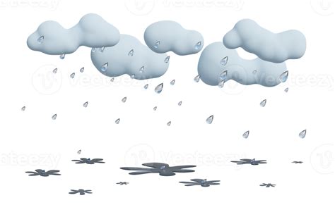 Cloud and rain with water splash in the rainy season isolated. concept ...