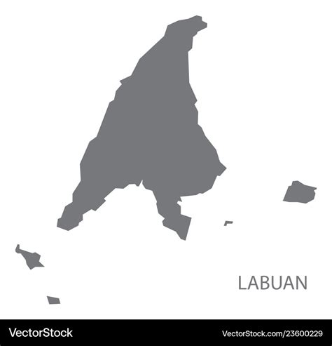 Labuan malaysia map grey Royalty Free Vector Image