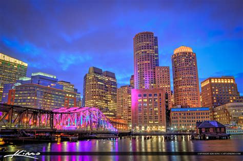 Boston Skyline from the Harbor Walk Downtown | Royal Stock Photo