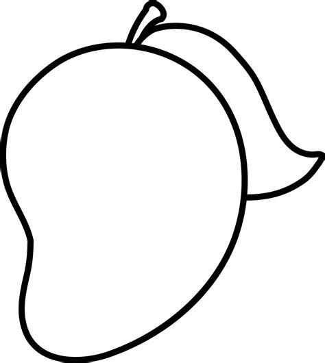 Mango doodle outline for colouring 7141592 Vector Art at Vecteezy