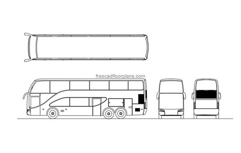 Double Decker Bus, AutoCAD Block - Free Cad Floor Plans