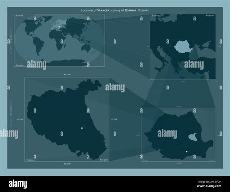 Vrancea, county of Romania. Diagram showing the location of the region ...