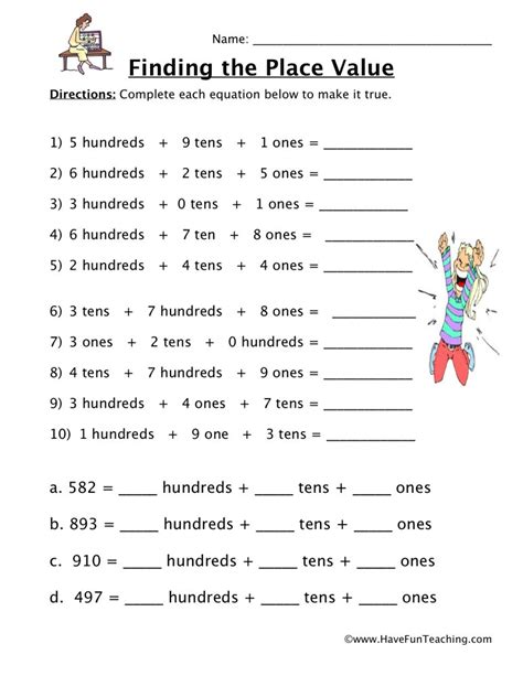 HTO Place Value Worksheet • Have Fun Teaching