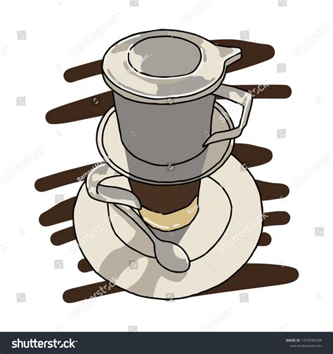 Hand Drawn Vietnamese Coffee Logo Vector Stock Vector (Royalty Free ...