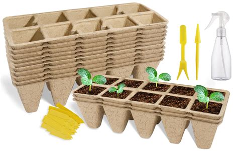 Buy VFZILH 100Cells Seedling Trays,10 Pack Seedling Pots and Trays,Seed ...