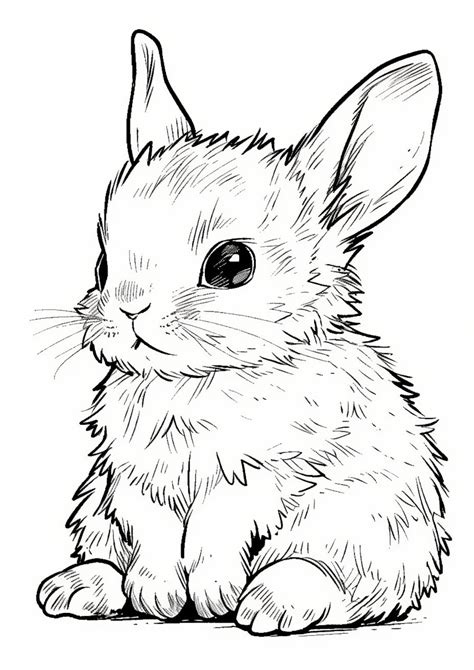 Coloring Page, for Child, Baby Rabbit - Etsy