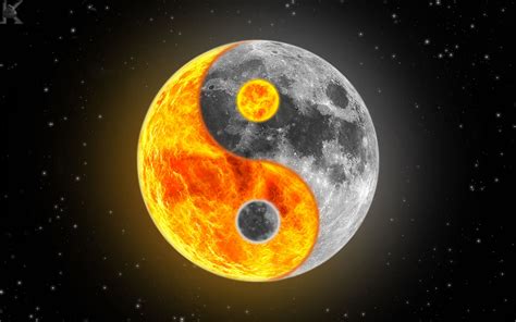 Sun And Moon Yin Yang Wallpaper - 688899