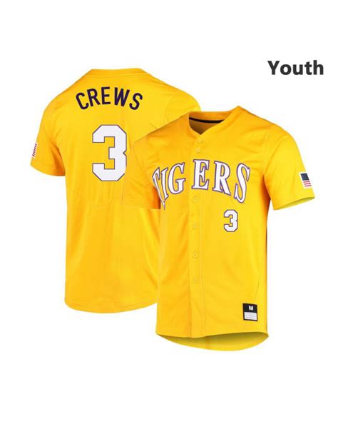 Dylan Crews Men's LSU Tigers #3 Baseball Jersey - Purple