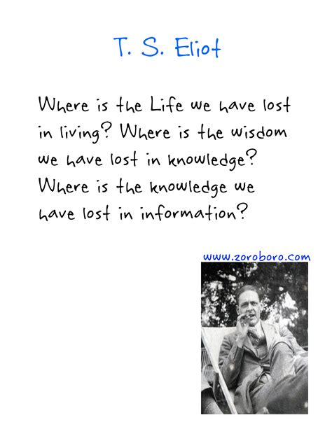 T. S. Eliot Quotes. T S Eliot Poem, Poetry, Life & Inspirational ...