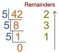 DECIMAL TO BASE 5 CONVERTER (WITH STEPS)