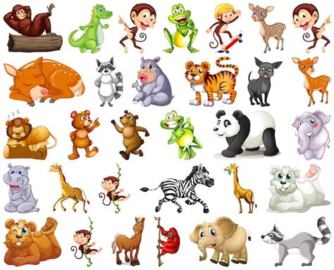 Free Vector | Set of animal cartoon character