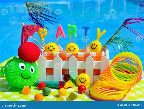 Party Decorations on the Swimming. Stock Photo - Image of decorative ...