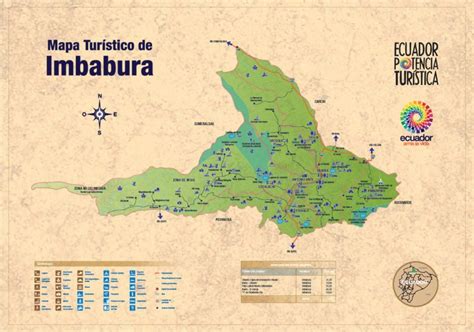 Tourist Attractions Map of (Ibarra) Imbabura, Ecuador - PlanetAndes