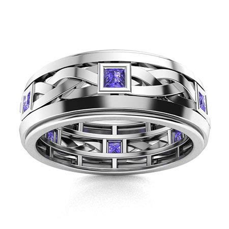 Men's Tanzanite Wedding Bands | Men's Tanzanite Rings | Diamondere ...