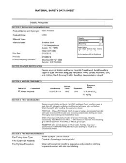 MATERIAL SAFETY DATA SHEET (MSDS) MALEIC ANHYDRIDE