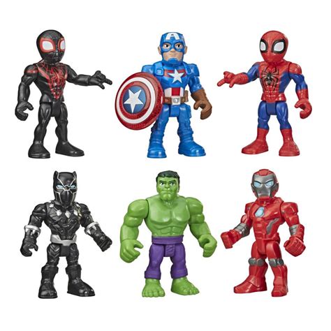 Marvel Playskool Heroes Super Hero Adventures, Pack de 6 figurines de ...