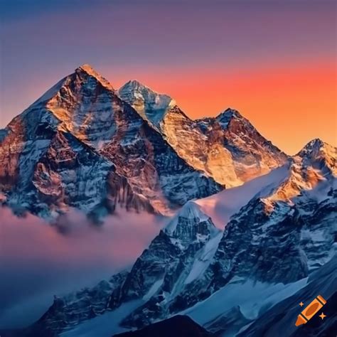 Sunrise on mount everest, breathtaking views from the top on Craiyon