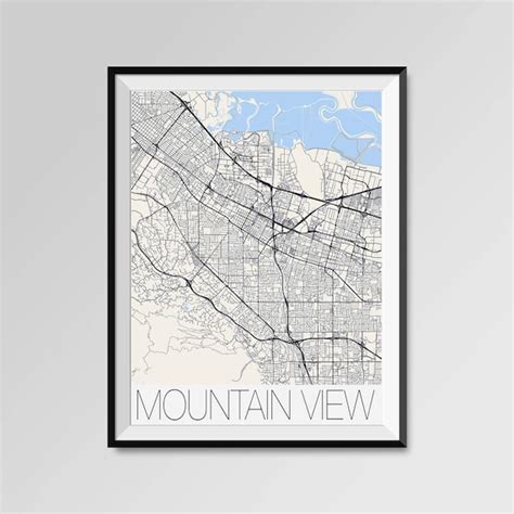 MOUNTAIN VIEW California Map Mountain View City Map Print | Etsy