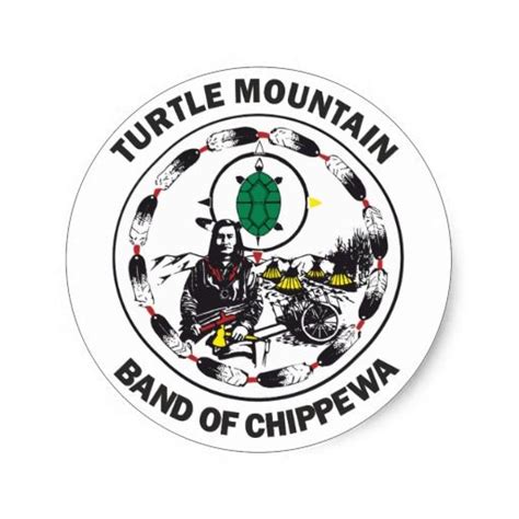 Turtle Mountain Band of Chippewa Classic Round Sticker seal Flag ...