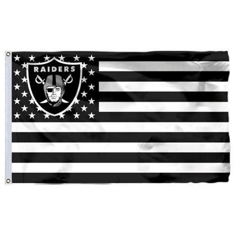 Oakland Raiders Flag USA With Stars and Stripes NFL Flag 3x5 ft custom ...