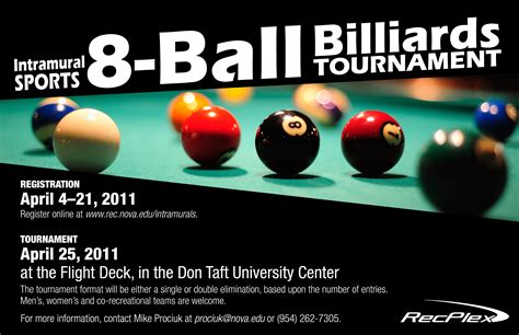 Intramural Sports 8-Ball Billiards Tournament Begins Apr. 25 | NSU News ...