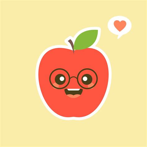 The fresh apple characters design illustrations. Fruits Characters ...