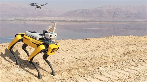 Drone and robot work autonomously together to improve security services