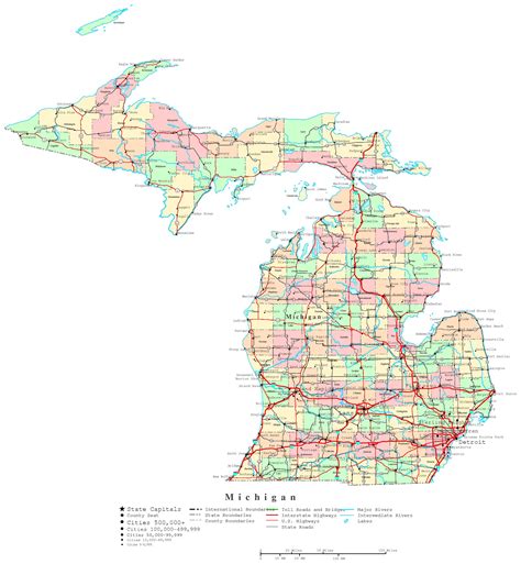 Michigan Printable Map