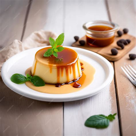 Premium Photo | Flan recipe with caramel sauce illustration images ...