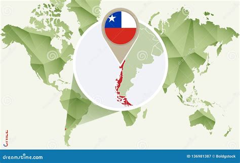 Infographic for Chile, Detailed Map of Chile with Flag Stock Vector ...