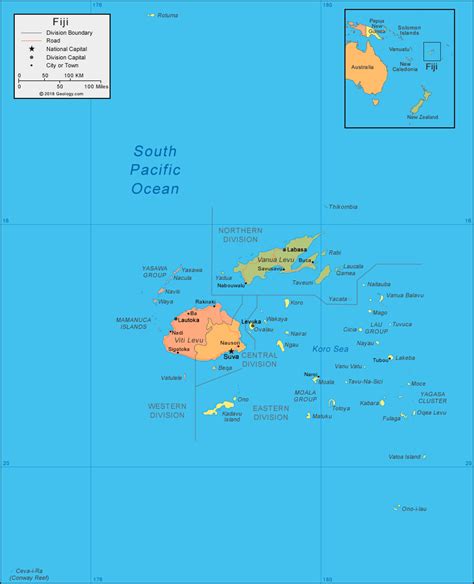 Map Of Fiji Country - Sena Xylina