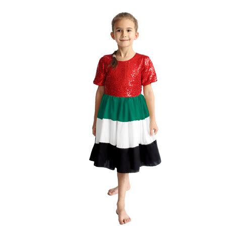 D' Daniela - Girls UAE Flag National Day Sequin Dress