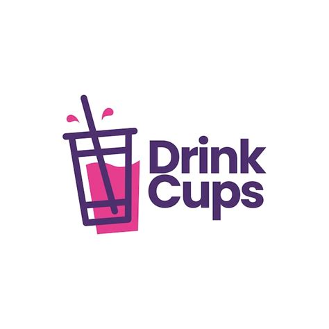 Premium Vector | Drink cup packaging soft drink logo template