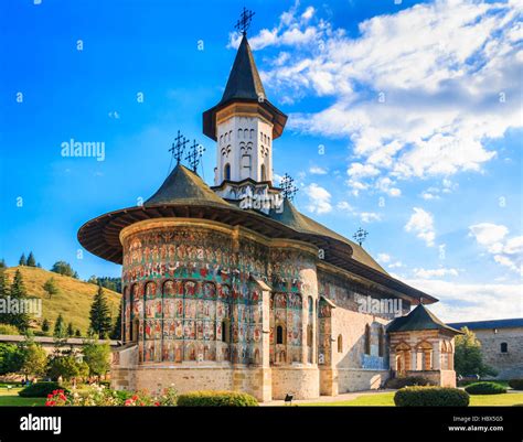 The Sucevita Monastery, Romania. One of Romanian Orthodox monasteries ...