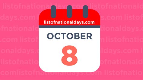 OCTOBER 8TH - List Of National Days