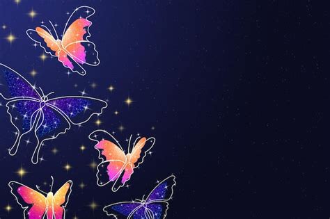 Free Vector | Sparkly butterfly background, aesthetic violet border ...