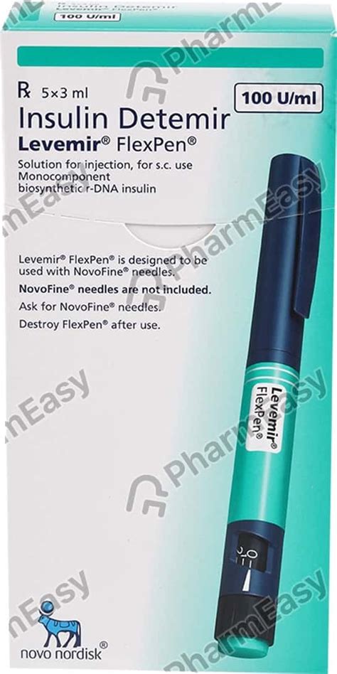 Levemir Flexpen 100 IU/ML Solution For Injection (3): Uses, Side ...