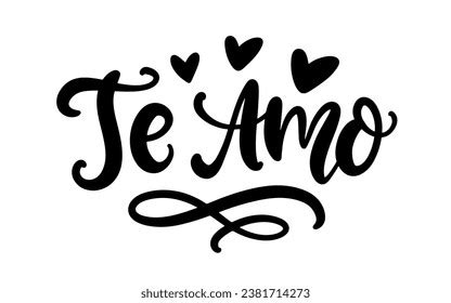 Te Amo Love You Spanish Modern Stock Vector (Royalty Free) 2381714273 ...