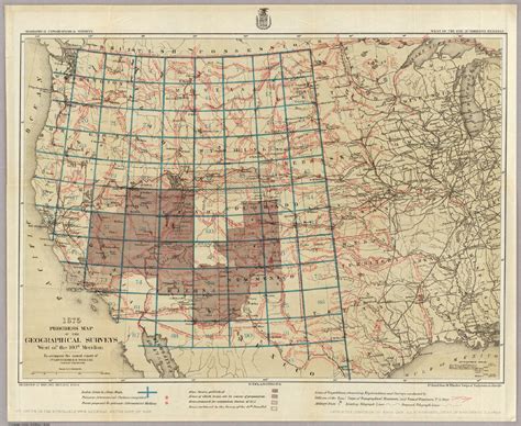 1875. Progress Map Of The Geographical Surveys West Of The 100th ...