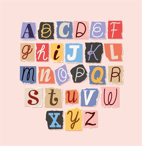 ransom note alphabet font design 4959572 Vector Art at Vecteezy