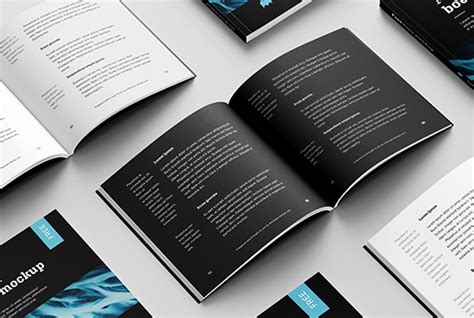 Free thin square book mockup - Mockups Design