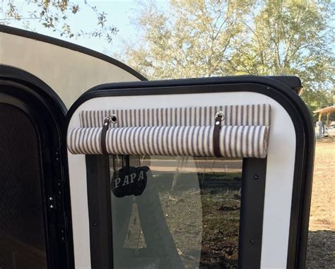 Stripe Ticking Insulated Camper Window or Door Shade up to 19"W ...