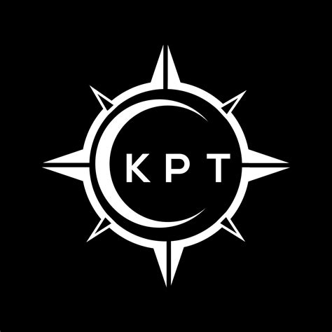 KPT abstract technology circle setting logo design on black background ...